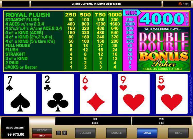 Spiele Double Double Bonus Poker - 3 Hands - Video Slots Online Spiele Double Double Bonus Poker - 3 Hands - Video Slots Online